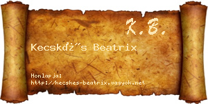 Kecskés Beatrix névjegykártya