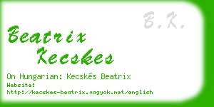 beatrix kecskes business card